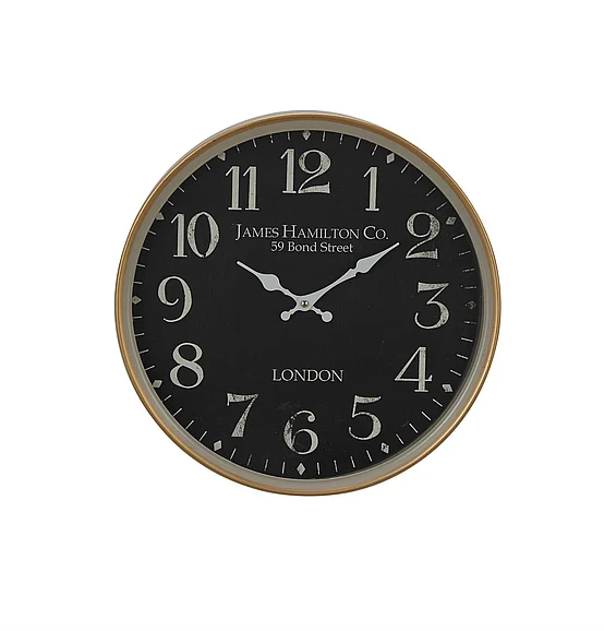 UMA Black Metal Decorative Wall Clock, 16" x 3" x 16" | 52587