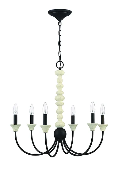 Craftmade Meadow Place 6 Light Chandelier in Cottage White/Espresso 52626-CWESP CLOSEOUT