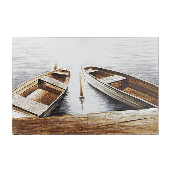 UMA Brown Canvas Sail Boat Decorative Wall Art, 47 x 2 x 32 | 52658