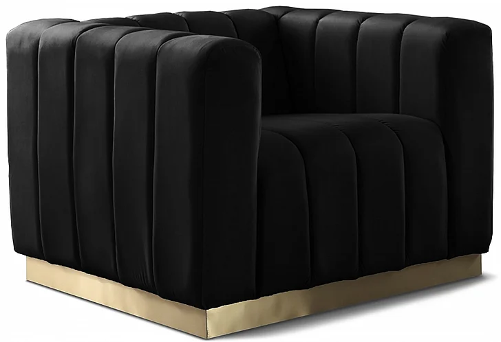 Meridian Marlon Velvet Chair in Black Velvet 603Black-C