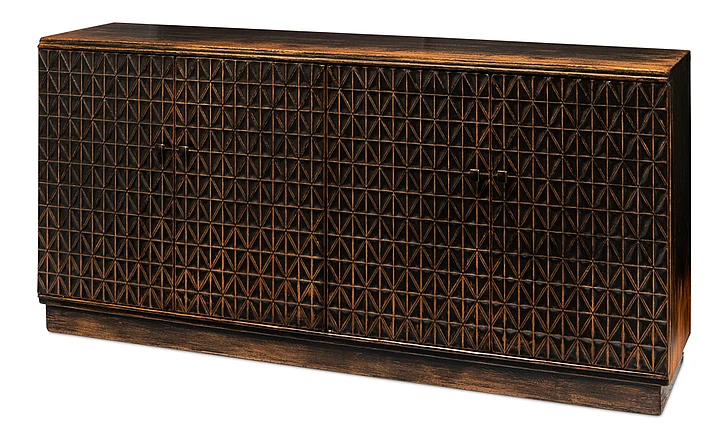 Sarreid Scrubboard Front Sideboard in Ebony 52753