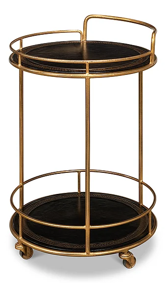 Sarreid Server Side Table in Black and Gold 52853