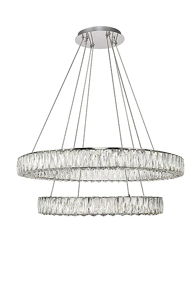 Elegant Monroe Integrated Led Chip Light Chrome Chandelier Clear Royal Cut Crystal 3503G32C