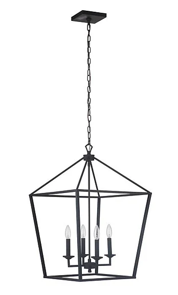 Craftmade Flynt 4 Light Large Foyer in Flat Black 52936-FB
