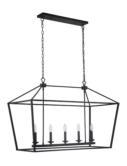 Craftmade Flynt 5 Light Island in Flat Black 52975-FB