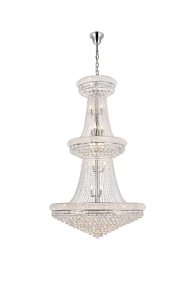 Elegant Primo 38 Light Chrome Chandelier Clear Royal Cut Crystal V1800G42C/RC