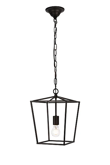 Elegant Maddox Collection Pendant D9.75 H14.5 LT:1 Black Finish LD6008D9BK