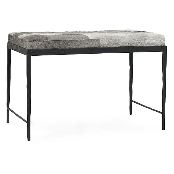 Classic Home Achen Hide 28" Bench Blonde in Sparrow Gray 53002016
