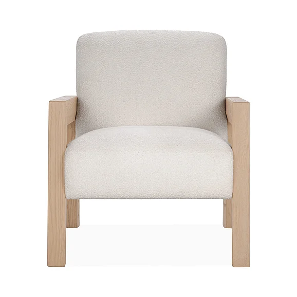 Classic Home Aliza Upholstered Fabric Accent Chair in Ivory 53006351 PROMO