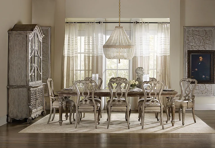 Hooker Furniture Chatelet 9pc Rectangular Leg Dining Table Set