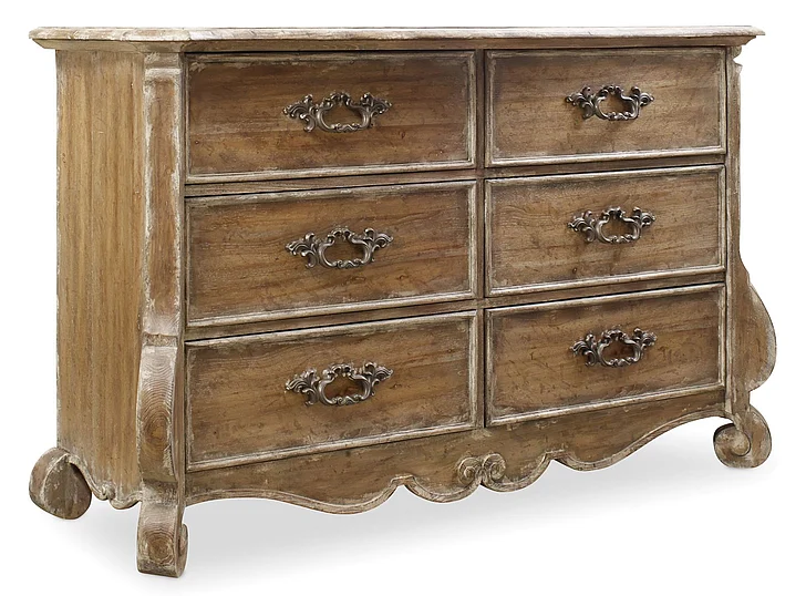 Hooker Furniture Chatelet 6-Drawer Dresser in Light Wood 5300-90001