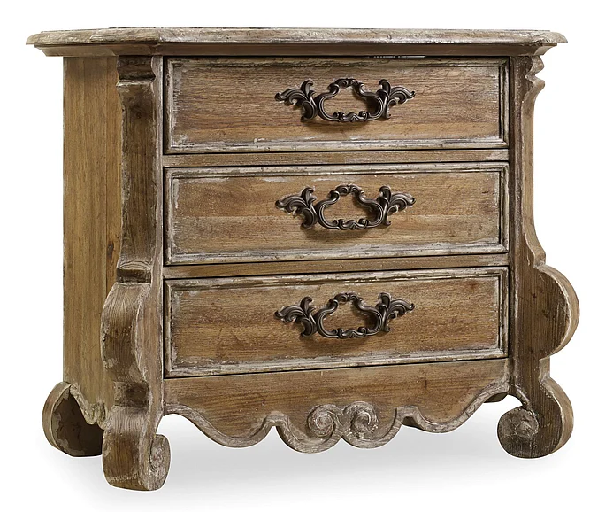 Hooker Furniture Chatelet 3-Drawer Nightstand in Light Wood 5300-90016