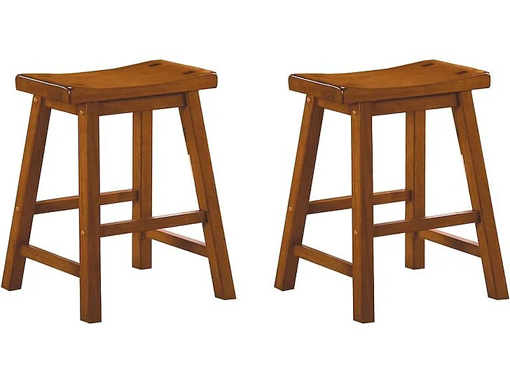 Homelegance Saddleback 18 Dining Stool, RTA in Oak 5302A-18
