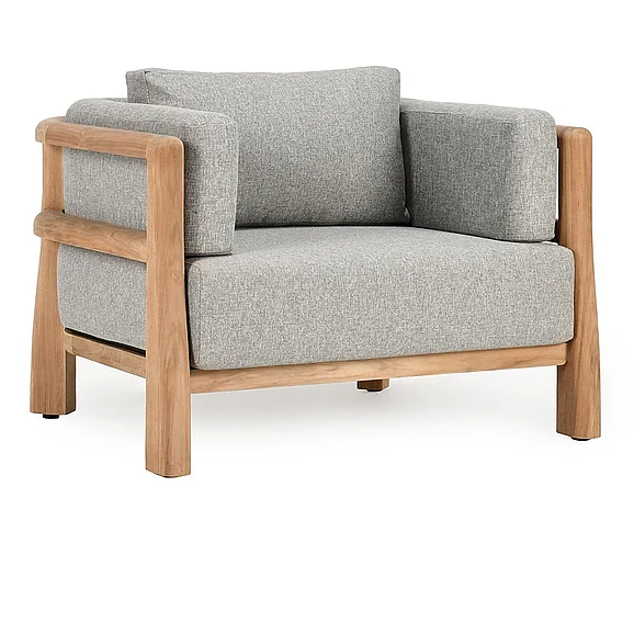 Classic Home Aston Outdoor Accent Chair in Natural/Gray 53051615