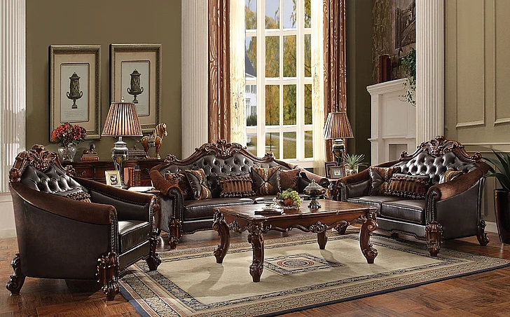 Acme Vendome 2-Piece Living Room Set in Cherry
