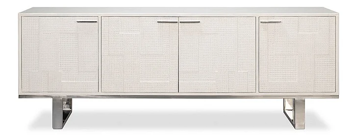Sarreid Bronzini Credenza, Embossed White 53136-W