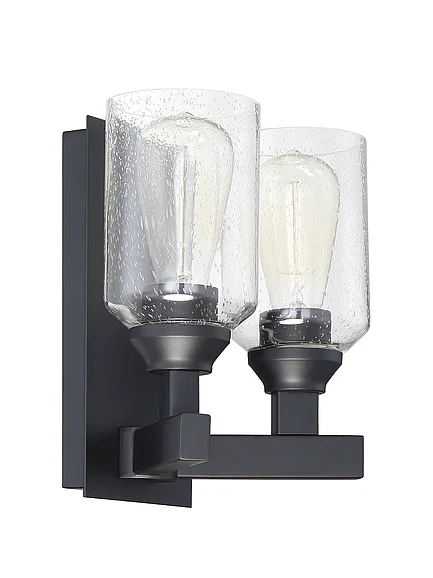 Craftmade Chicago 2 Light Wall Sconce in Flat Black 53162-FB CLOSEOUT