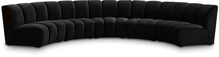 Meridian Infinity Modular 5pc. Sectional in Black Velvet 638Black-5PC