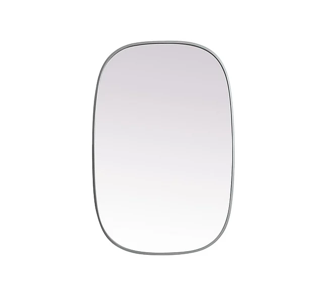 Elegant Metal Frame Oval Mirror 24X36 In. in Silver MR2B2436SIL