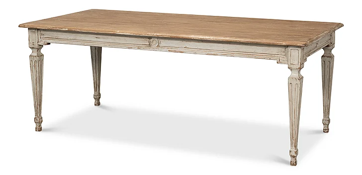 Sarreid Elise Dining Table in Light Grey/Natural 53272