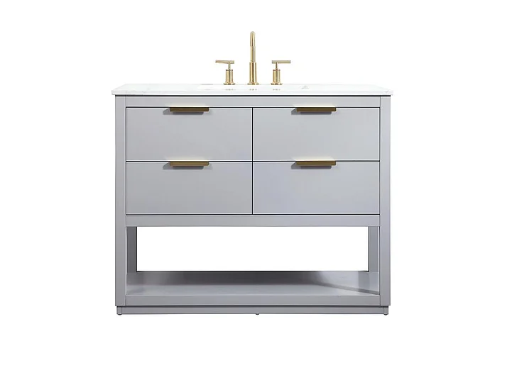 Elegant 42 In. Single Bathroom Vanity in Grey VF19242GR CLOSEOUT