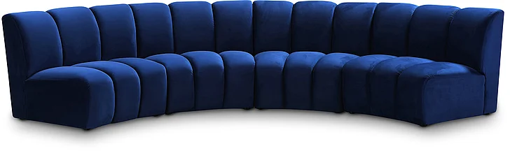Meridian Infinity Modular 4pc. Sectional in Navy Velvet 638Navy-4PC
