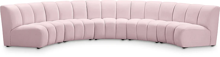 Meridian Infinity Modular 5pc. Sectional in Pink Velvet 638Pink-5PC