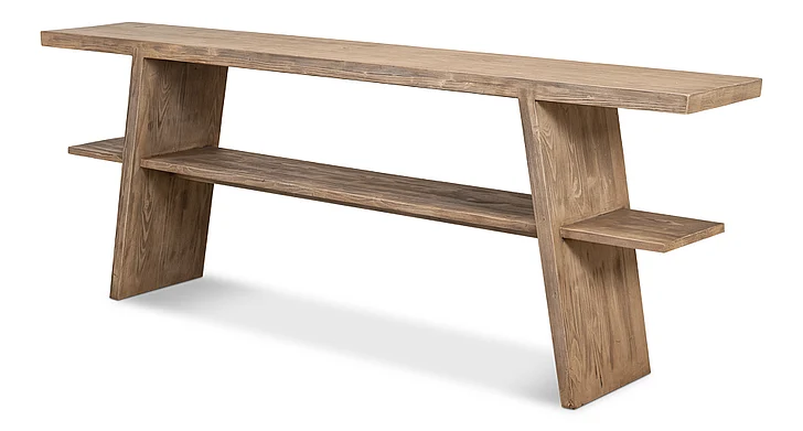 Sarreid Bodega Vineyards Console Table in Flaky Pine 53340