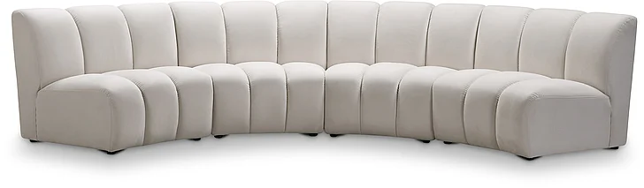 Meridian Infinity Modular 4pc. Sectional in Cream Velvet 638Cream-4PC