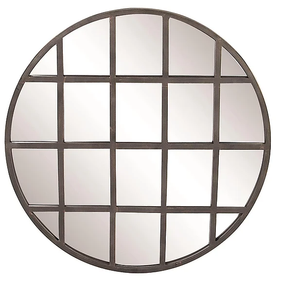UMA CosmoLiving by Cosmopolitan Black Metal Room Wall Mirror with Grid Frame, 36" x 1" x 36" | 53396 CLOSEOUT