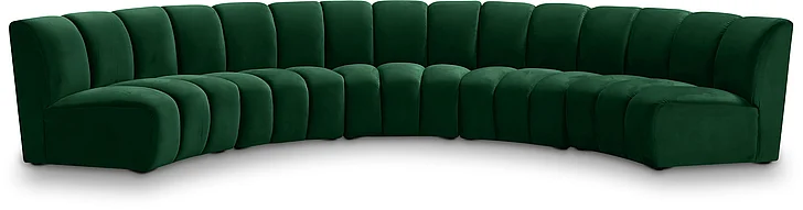Meridian Infinity Modular 5pc. Sectional in Green Velvet 638Green-5PC