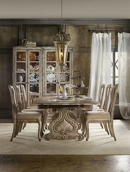 Hooker Furniture Chatelet 7pc Rectangular Trestle Dining Table Set
