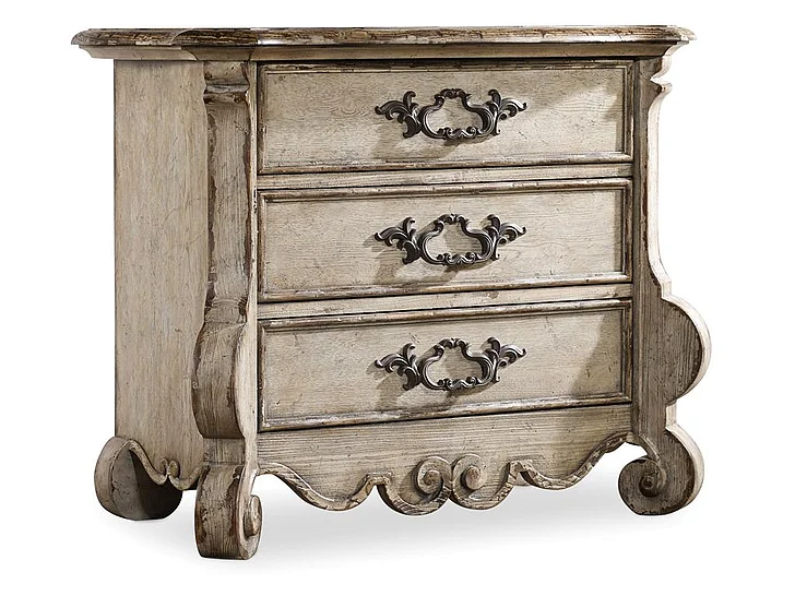 Hooker Furniture Chatelet 3-Drawer Nightstand in Antique White 5350-90017