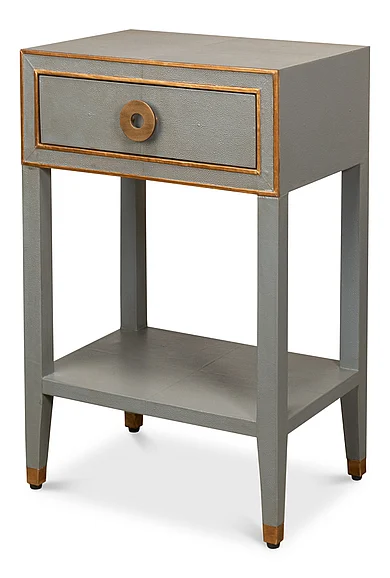 Sarreid Gabriella Shagreen Nightstand in Storm Grey 53569-2