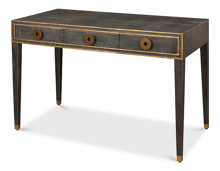 Sarreid Gabriella Shagreen Desk/Table in Antique Grey 53571-1