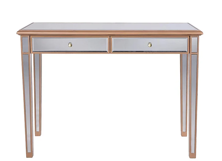 Elegant 2 Drawers Dressing Table 42 In. x 18 In. x 31 In. in Gold Paint MF6-1106G CLOSEOUT