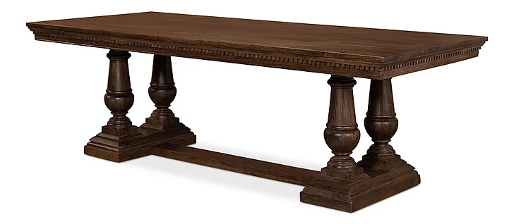 Sarreid Joshua Pedestal Dining Table in Walnut 53641