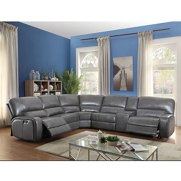 Acme Saul Power Sectional Sofa in Gray 53745