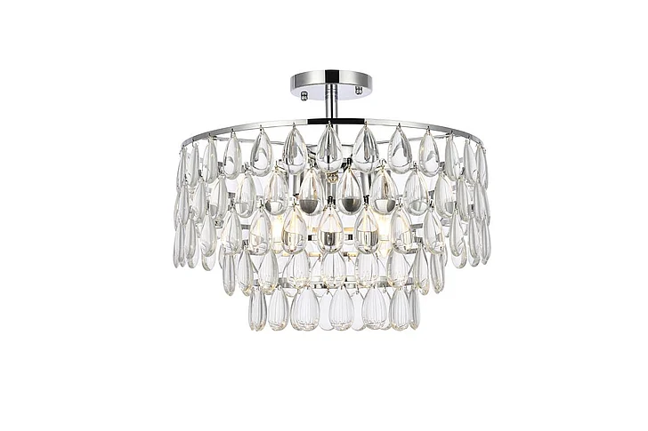 Elegant Mila 18 In. Flush Mount in Chrome 1103F18C