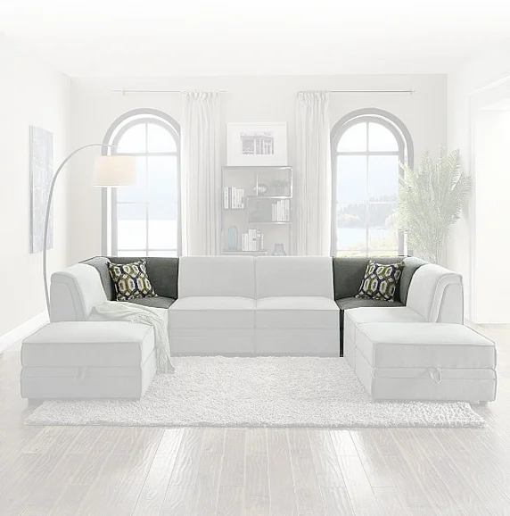 Acme Furniture Bois Modular Wedge in Gray Velvet 53781
