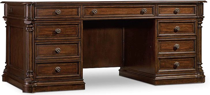 Hooker Furniture Leesburg Executive Desk in Dark Wood 5381-10562