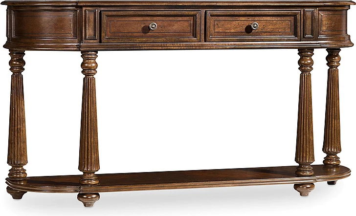 Hooker Furniture Leesburg Demilune Hall Console in Dark Wood 5381-80151