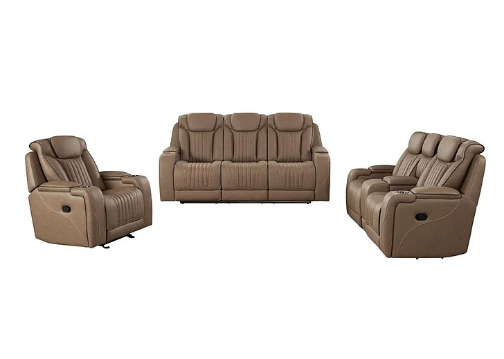 Corinthian Lunas 2pc Reclining Sofa Living Room Set in Houston-Wood