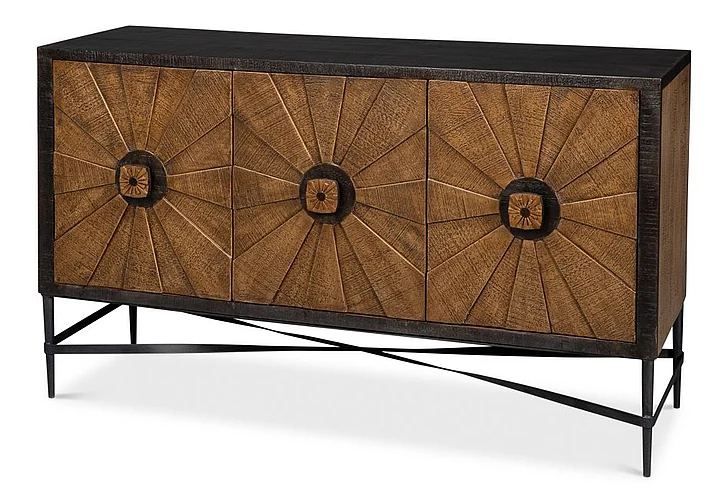 Sarreid Luke 3 Door Sideboard in Brown 53923