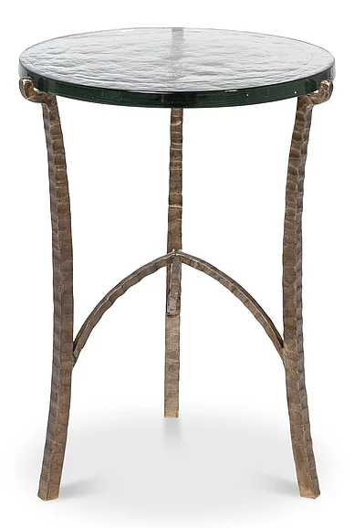 Sarreid Dandy Round Side Table in Aged Brass 53947