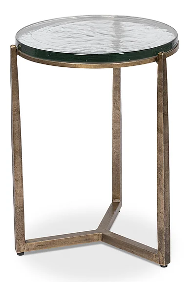 Sarreid Dorsey Round Side Table in Aged Brass 53948