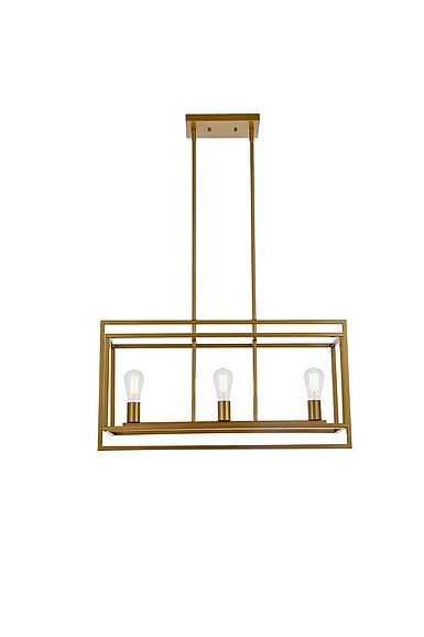 Elegant Voir 3 Lights Pendant in Brass LD7056D32BR CLOSEOUT