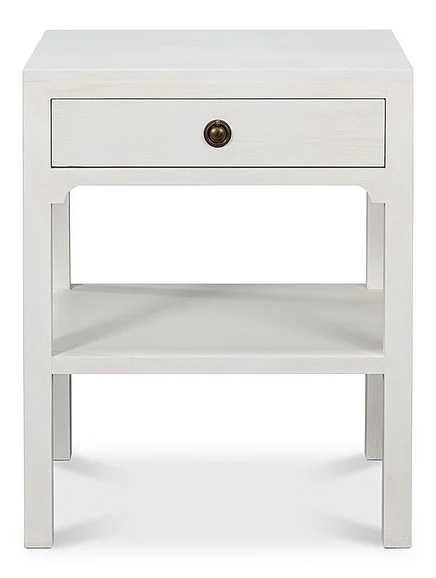 Sarreid Ltd. Windy Single Drawer Side Table in White 53980