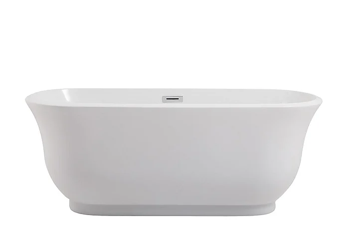 Elegant 59 In. Soaking Bathtub in Glossy White BT10259GW