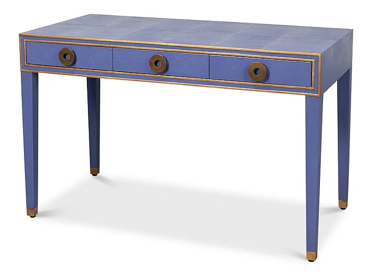 Sarreid Gabriella Shagreen Desk/Table in Marlin Blue 54000-2